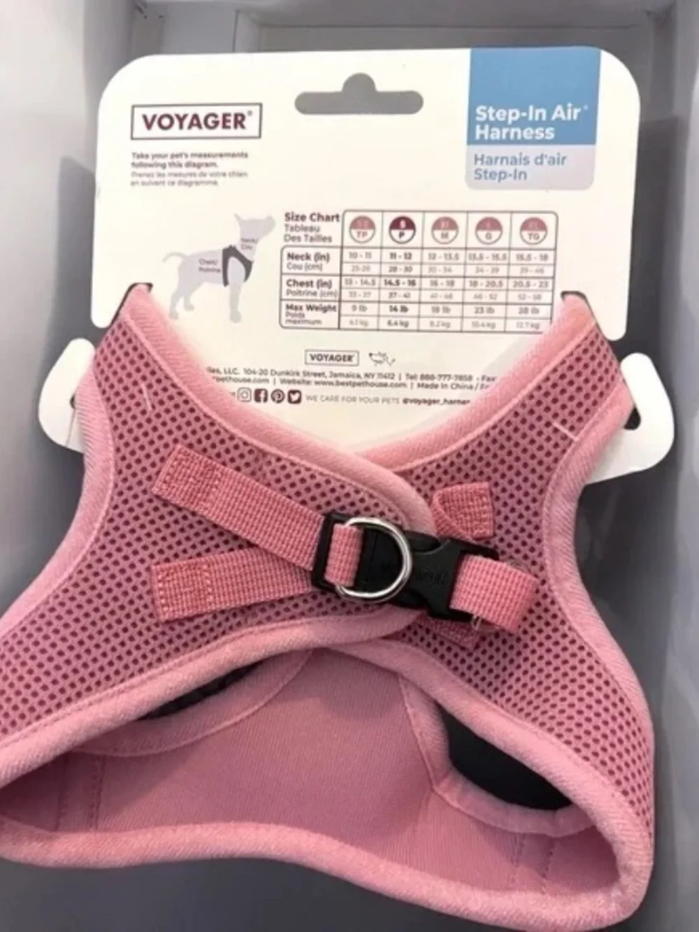 Voyager Step In Air Pink Dog Harness Small 14.5-16